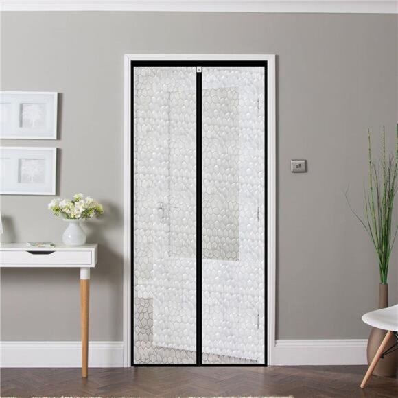 Magnetic Thermal Insulated Door Curtain 32 x 80 inch, Transparent Door Cover - Picture 7 of 8